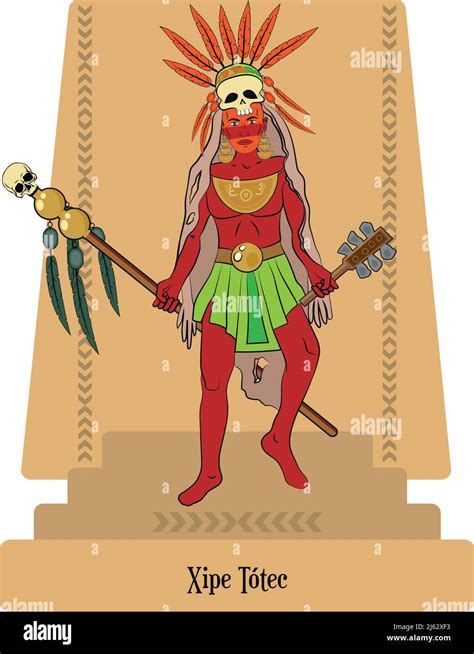 Illustration Vector Isolated Of Aztec God Xipe Totec Stock Vector Image
