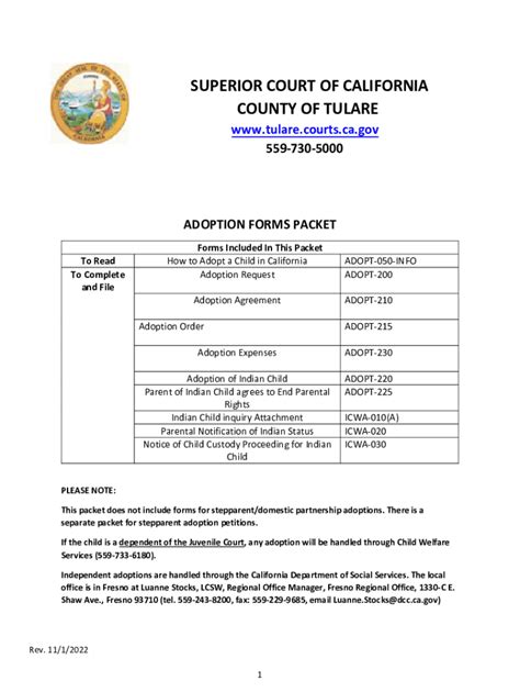 Fillable Online County Of Tulare Welcome To Efiling Superior Court