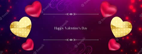 Premium Vector Stylish Happy Valentines Day Celebration Lovely Banner