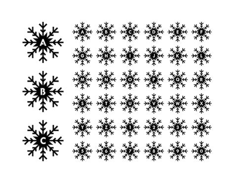 Premium Vector Snowflake Letters And Numbers Christmas Font Winter