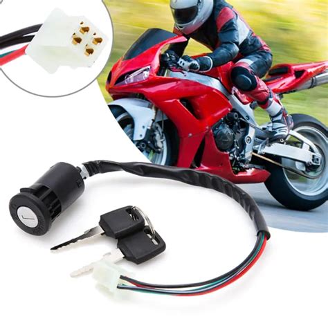 Ignition Key Switch Lock 4 Wires For Motorcycle Motor Scooters Motor T