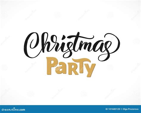 Christmas Party Hand Written Lettering Modern Calligraphy Typography