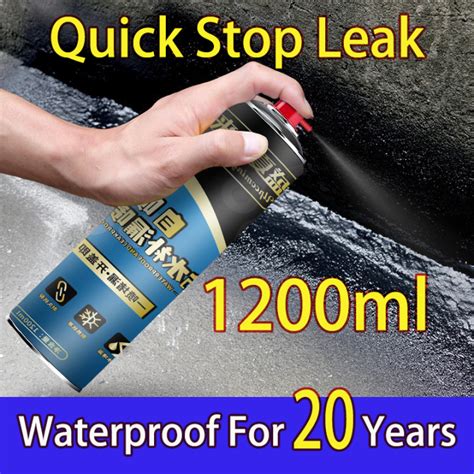 Waterproofing Proof Sealant Spray 1200ml Roof Sealant Polyurethane Quick Seal Flexible Rubber