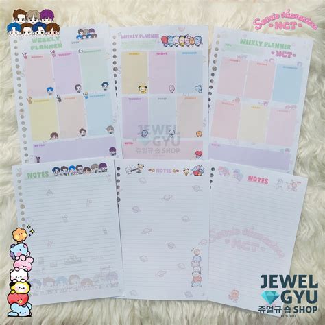 Jual A5 Loose Leaf Isi Kertas Binder Weekly Planner Notes BTS BT21