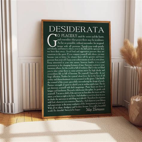 Poster Desiderata Poem Desiderata Print Desiderata Poster Poetry Wall