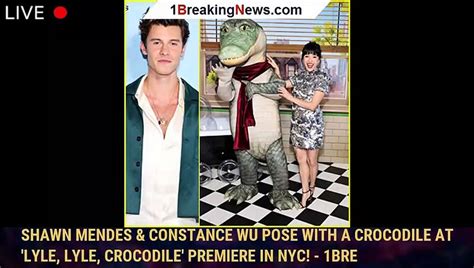 Shawn Mendes Constance Wu Pose With A Crocodile At Lyle Lyle