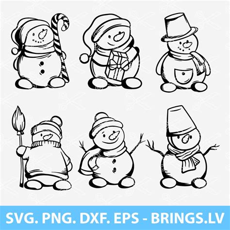 Snowman SVG Bundle | Snowman Clipart | Snowman Silhouette