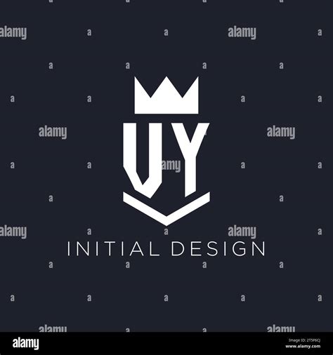 Vy Logo With Shield And Crown Initial Monogram Logo Design Ideas Stock