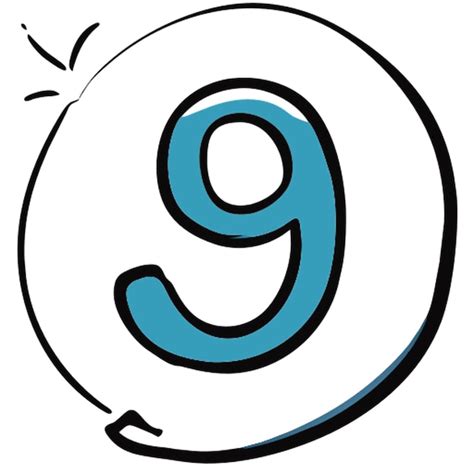 Premium Vector Number 9 Icon Doodle Fill