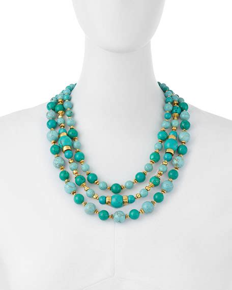 Jose Maria Barrera Triple Strand Turquoise Necklace