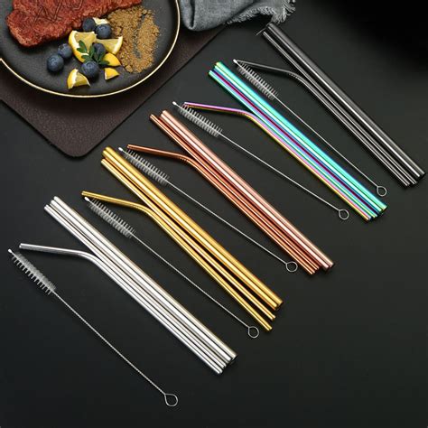 Stainless Steel Straw Mm Mm Color Metal Straw Straight Pipe