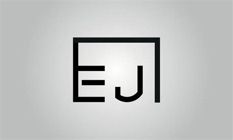 Letter Ej Logo Design Ej Logo With Square Shape In Black Colors Vector