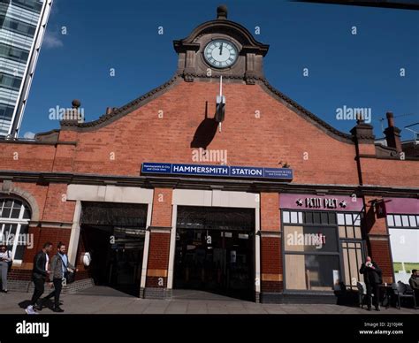 Hammersmith tube station facade London Stock Photo - Alamy