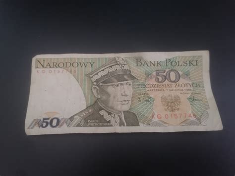 STARY BANKNOT 50 ZŁ SERIA KG 1 GRUDNIA 1988 Z PRL Borów Kup teraz