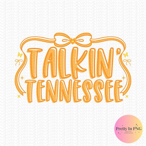 Talkin Tennessee Orange Bow PNG Design | Sublimation PNG File | Digital