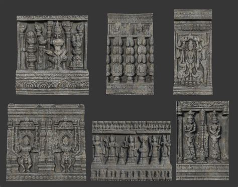 3d Model Ancient Hindu Temple Wall Modular Ultra Hd 16k Texture