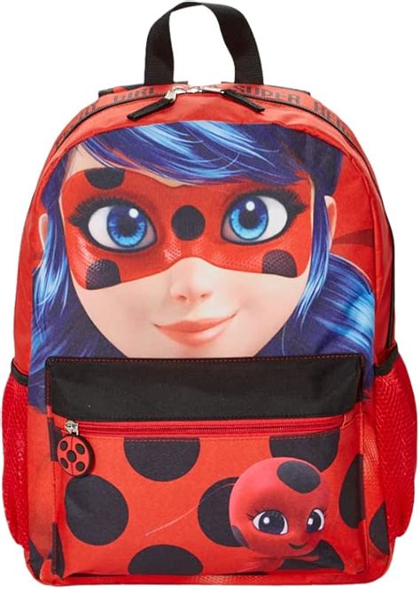 Miraculous Ladybug Backpack For Girls 16 Inch Red Kids