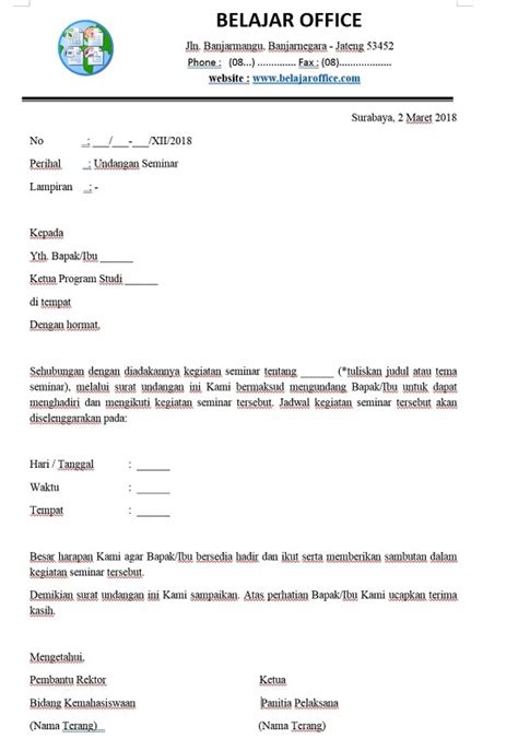 Detail Contoh Lampiran Surat Resmi Koleksi Nomer 18
