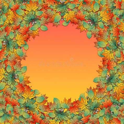 Illustration Of Colorful Autumn Leaves Border Stock Illustration