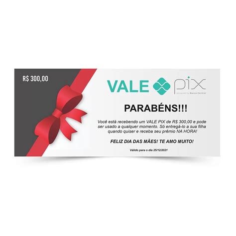 Cart O Vale Pix Personalizado Modelo Unidades Elo