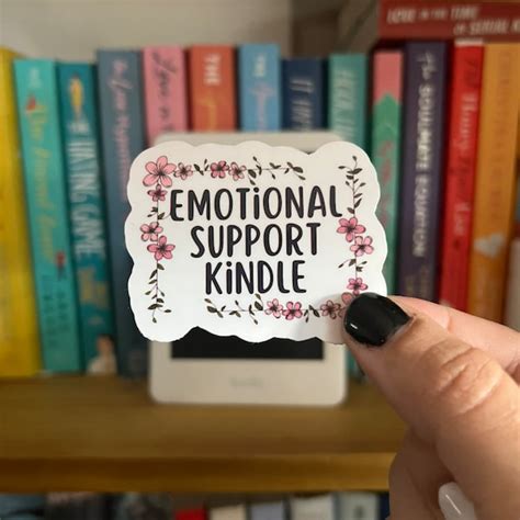 Emotional Support Kindle Sticker Etsy