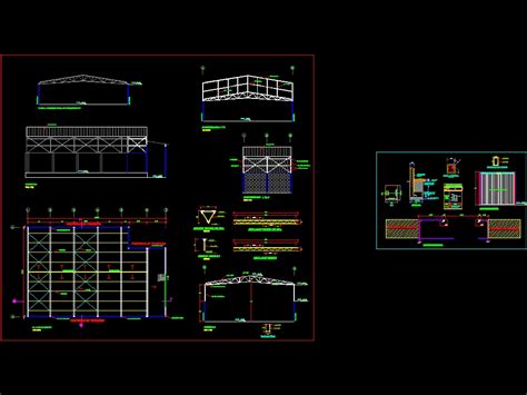 Plano de estructura metálica techo 187 58 KB Bibliocad