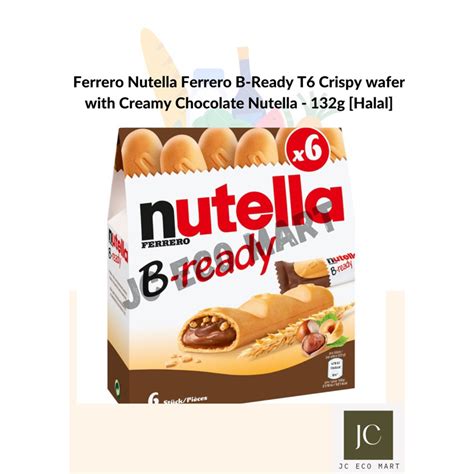 Ferrero Nutella Ferrero B Ready T6 Crispy Wafer With Creamy Chocolate