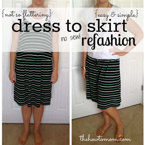 How To Turn A Dress Into A Skirt Without Sewing The How To Mom