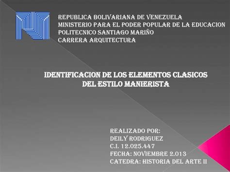 Pdf Identificacion De Los Elementos Clasicos Del Estilo Manierista