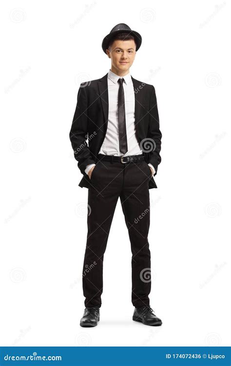 Young Guy In A Suit And Fedora Hat Stock Photo Image Of Smart