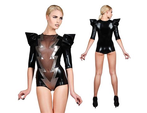 Lightning Bolt Bodysuit David Bowie Burning Man Clothing Women Futuristic Clothing Aerial