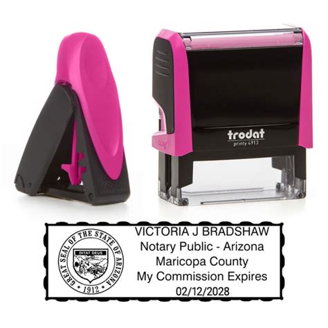 Arizona Notary Pink Stamp Rectangle All State Notary Supplies