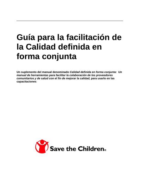 PDF Guía para la facilitación de la Calidad definida en forma