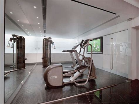 Fabulous Gym Room With Glass Doors For Modern Home Design Ideas