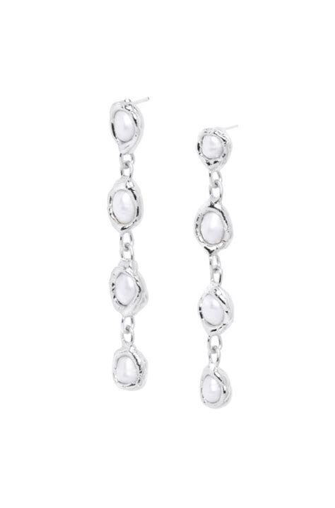 Silver Pearl Drop Earrings
