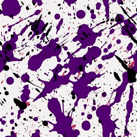 Purple Paint Splattered On A White Background With Black Spots