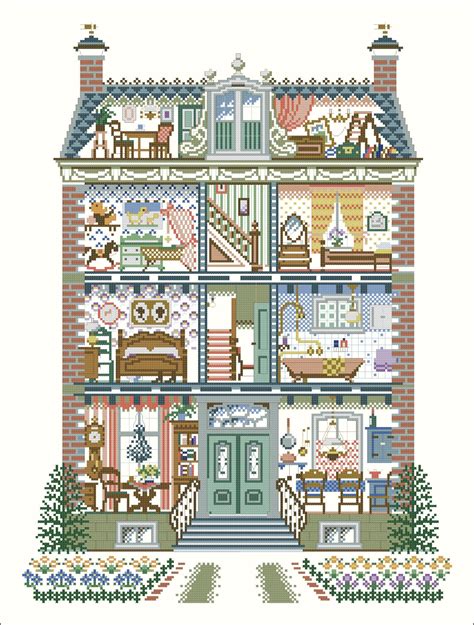 Victorian Doll House Cross Stitch Pattern Pdf Digital Pattern Etsy Espa A