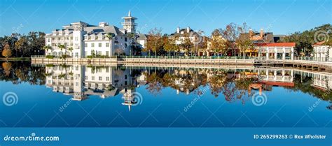 Waterfront at the Town of Celebration Florida Stock Image - Image of ...