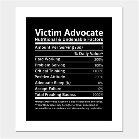 Victim Advocate T Shirt Nutritional And Undeniable Factors Gift Item