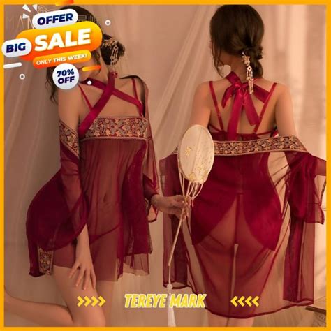 Jual Baju Malam Sexy Lingere Cheongsam Traditional Hanfu Hot Dress Premium Quality Best