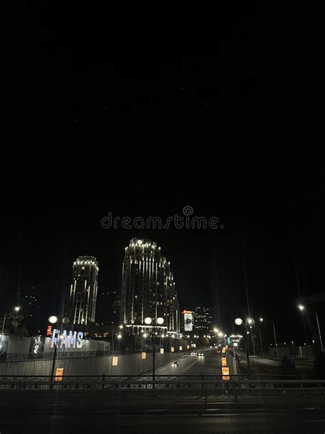 View from the Bridge To the Night City Stock Image - Image of horizontal, downtown: 264426085