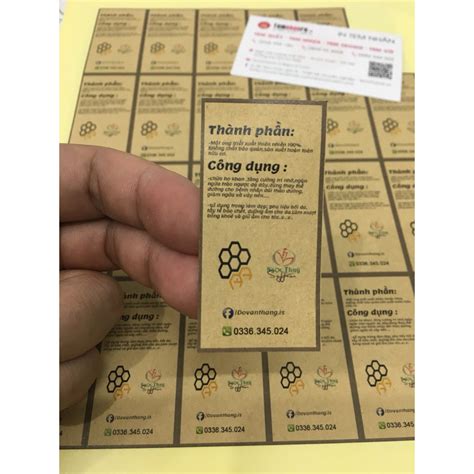 In tem nhãn giấy kraf xi măng sticker decan A3 theo yêu cầu