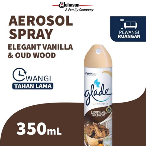 Jual Glade Aerosol Spray Pengharum Ruangan Vanilla Oud Wood 350ml Shopee Indonesia