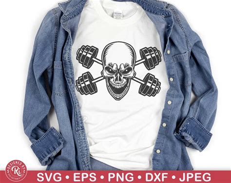 Skull Barbell Svg Skull Gym Svg Skull Bodybuilder Svg Etsy