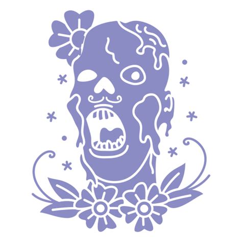 Design Png E Svg De Zumbi Assustador Floral Para Camisetas