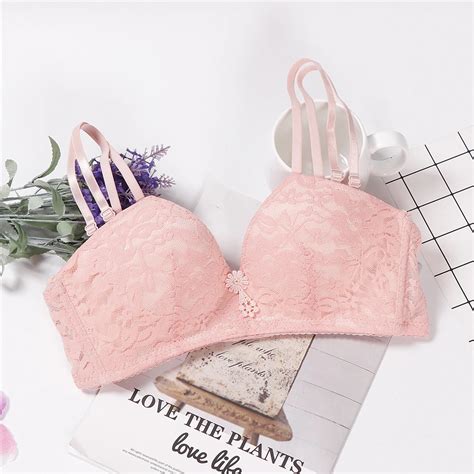 Aliexpress Buy Lingerie Femme Wire Free Push Up Bra Sexy Lace Pink Underwear For Women Top