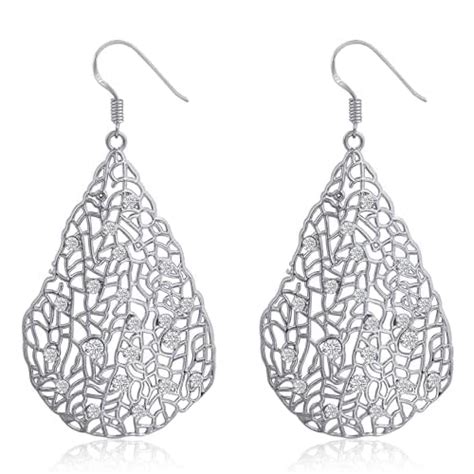 Amazon Teardrop Leaf Drop Dangle Earrings For Women S Sterling