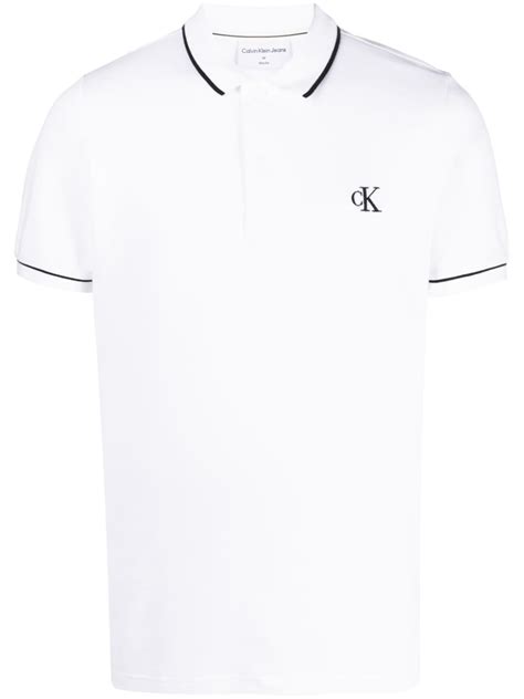 Calvin Klein Stripe Detail Polo Shirt Farfetch