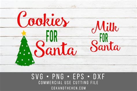 Santa Milk And Cookie Svg Set Christmas Cutting File 160570 Cut