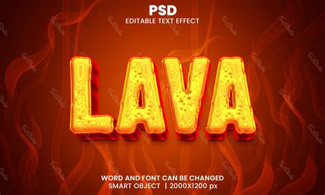 Hot Lava Flame Fire 3d Text Effect Free Photoshop Psd File